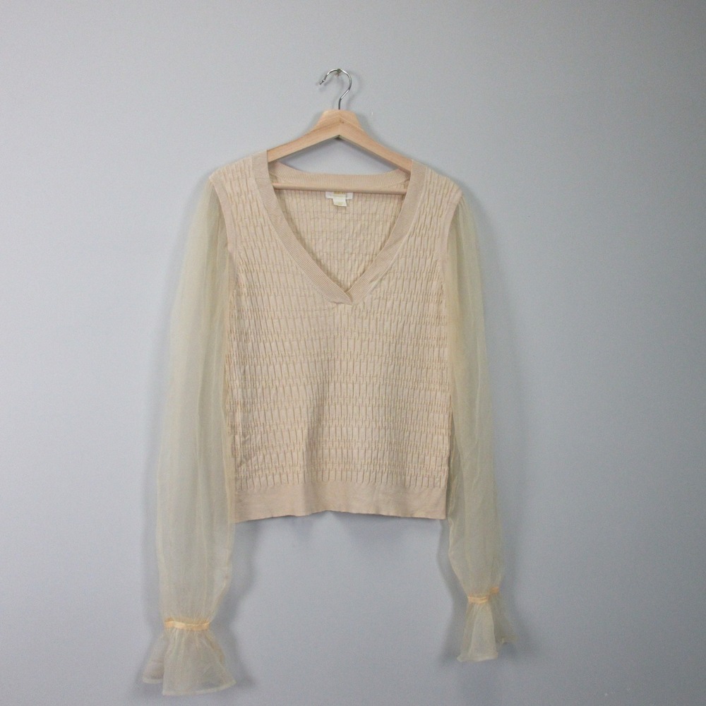Elegant Cream V-Neck Sweater
